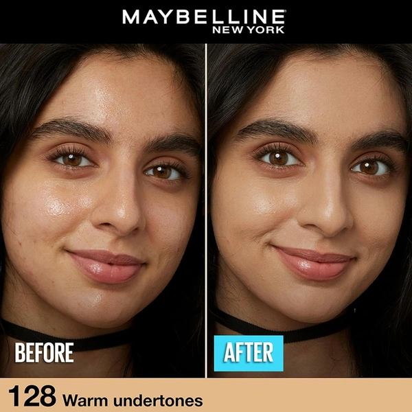 Maybelline New York Maybelline Fit Me Matte + Poreless Liquid Foundation 30ml 128 Warm Nude with SPF 22 PA++ | Lightweight Daily Wear, Pore-Minimizing, Natural Matte Finish | Perfect for Indian Skin