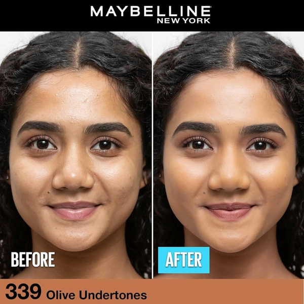 Maybelline New York Maybelline Fit Me Matte + Poreless Liquid Foundation 30ml Shade 339 with SPF 22 PA++ | 16H Oil Control | Lightweight Daily Wear Foundation | Pore-Minimizing Matte Finish for Indian Skin