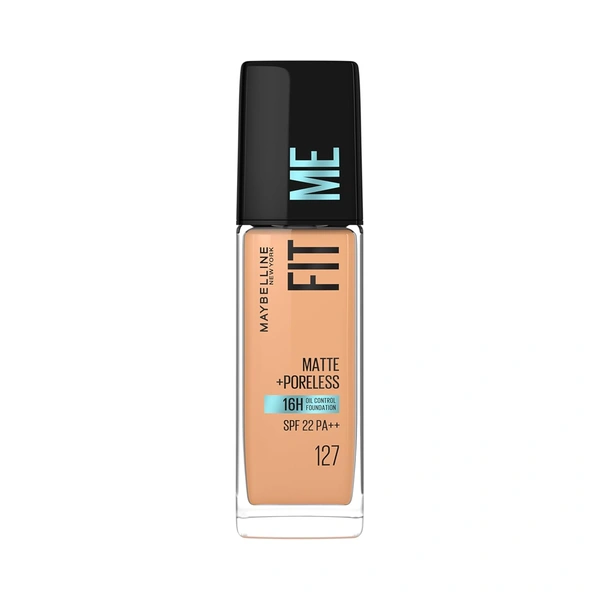 Maybelline New York Maybelline Fit Me Matte + Poreless Liquid Foundation 30ml 127 Golden Honey with SPF 22 PA++ | Lightweight Daily Wear, Pore-Minimizing, Natural Matte Finish | Perfect for Indian Skin