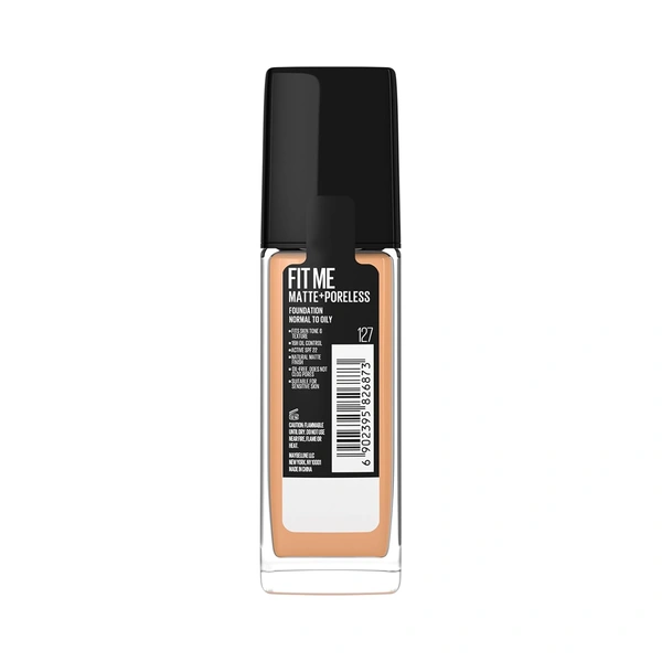 Maybelline New York Maybelline Fit Me Matte + Poreless Liquid Foundation 30ml 127 Golden Honey with SPF 22 PA++ | Lightweight Daily Wear, Pore-Minimizing, Natural Matte Finish | Perfect for Indian Skin