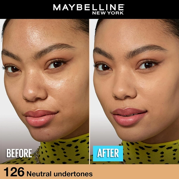 Maybelline New York Maybelline Fit Me Matte + Poreless Liquid Foundation 30ml 126 Light pecan SPF 22 PA++ | Lightweight Daily Wear, Pore-Minimizing, Natural Matte Finish | Perfect for Indian Skin