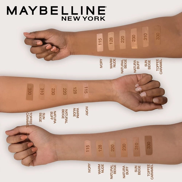 Maybelline New York Maybelline Fit Me Matte + Poreless Liquid Foundation 18ml 128 Warm Nude with SPF 22 PA++ | Lightweight Daily Wear, Pore-Minimizing, Natural Matte Finish | Perfect for Indian Skin