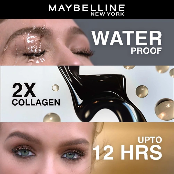 Maybelline New York Colossal Waterproof Mascara 10 ml | Volumizing & Lengthening Black Mascara | Smudge-Proof, Long-Wear | Mega Volume Brush for Bold | Dramatic Lashes
