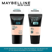 Maybelline New York Fit Me Matte + Poreless Liquid Foundation 18ml with SPF 22 | Shade 115 Ivory | Oil-Control, Lightweight, Long-Wear | Smooth Matte Finish, Perfect Base