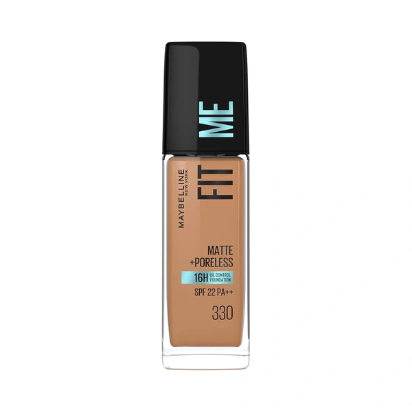Maybelline New York Fit Me Matte + Poreless Liquid Foundation 30ml with SPF 22, PA++ | Shade 330 Toffee | Oil-Control, Lightweight, Long-Wear | Smooth Matte Finish, Perfect Base