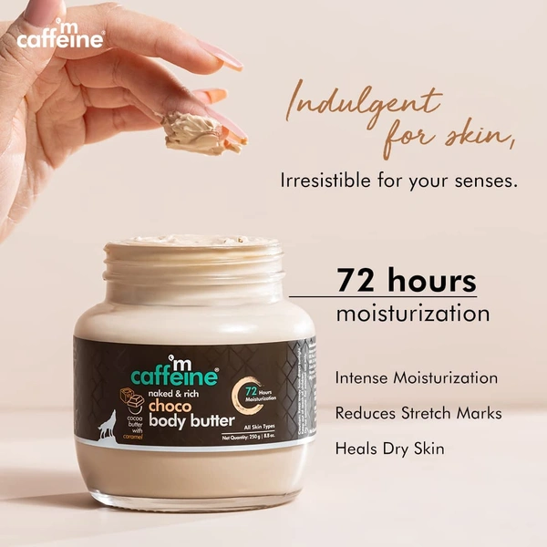 Mcaffeine Body Butter with  Shea Butter, Cocoa & Caffeine 250g | Intense Moisturizer for Dry Skin | Suitable for Men & Women | For All Skin Types