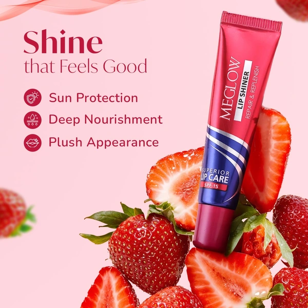 Alite Meglow by Leeford Lip Shiner 15g | Repair & Replenish Lip Care | SPF 15 Lip Shiner Balm | Nourishing Lip Balm for Shiny & Chapped Lips