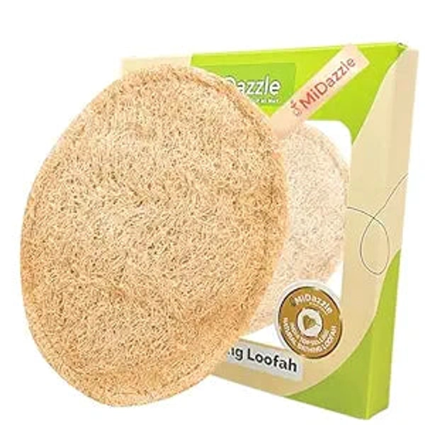 Midazzle 100% Natural Body Scrubber Loofah for Bathing | Gentle Exfoliation | Removes Dead Skin & Dirt | Eco-Friendly, Chemical-Free Bath Accessory for Smooth & Healthy Skin