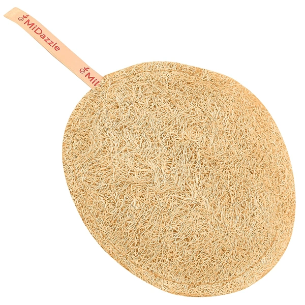 Midazzle 100% Natural Body Scrubber Loofah for Bathing | Gentle Exfoliation | Removes Dead Skin & Dirt | Eco-Friendly, Chemical-Free Bath Accessory for Smooth & Healthy Skin