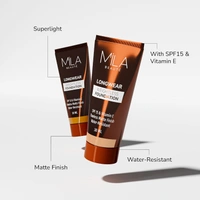 Mila Beaute Longwear Weightless Foundation (102 Ivory), 30ml | Full Coverage & Lightweight | Hydrating & Matte Finish | Long-Lasting & SPF 15 Protection