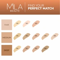 Mila Beaute Longwear Weightless Foundation (102 Ivory), 30ml | Full Coverage & Lightweight | Hydrating & Matte Finish | Long-Lasting & SPF 15 Protection
