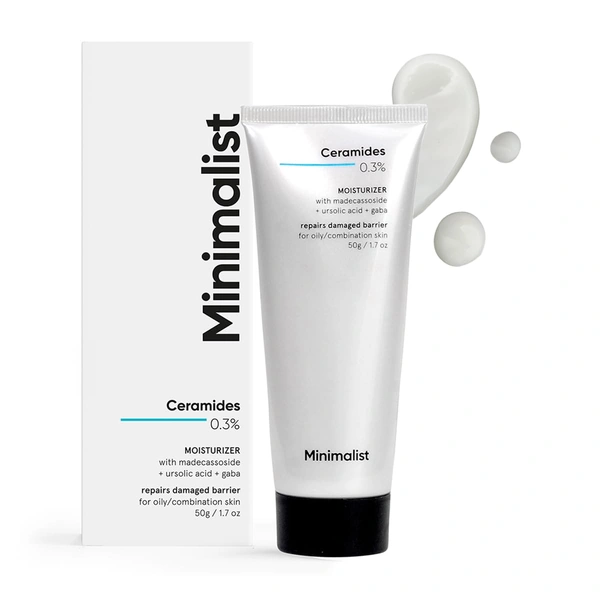 Minimalist 0.3% Ceramide Face Moisturizer 50g | Barrier Repair & Deep Hydration | Daily Lightweight Face Cream | Oil-Free Moisturizer for Oily & Combination Skin