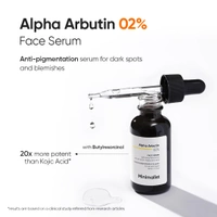 Minimalist 2% Alpha Arbutin Face Serum 30 ml | With Butylresorcinol, Ferulic Acid & Hyaluronic Acid | Reduces Pigmentation, Dark Spots & Uneven Skin Tone | For All Skin Types