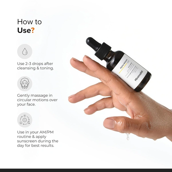 Minimalist 2% Alpha Arbutin Face Serum 30 ml | With Butylresorcinol, Ferulic Acid & Hyaluronic Acid | Reduces Pigmentation, Dark Spots & Uneven Skin Tone | For All Skin Types