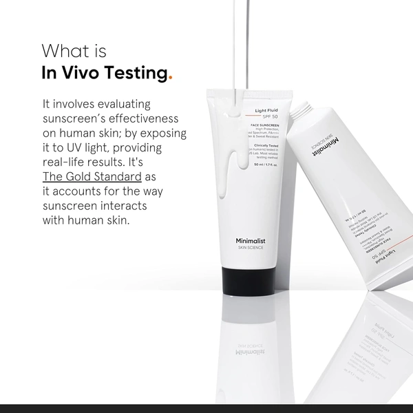 Minimalist Light Fluid Sunscreen SPF 50 PA++++ 50ml | Broad Spectrum UVA & UVB Protection | Clinically Tested in US | Lightweight, No White Cast, Water & Sweat Resistant
