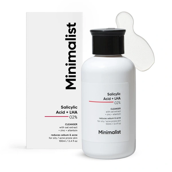 Minimalist Salicylic Acid 2% Face Wash 100ml | Anti-Acne Cleanser with LHA & Zinc | For Oily & Acne Prone Skin | Oil Control, Sebum Regulation, Pore Cleansing | Sulfate-Free