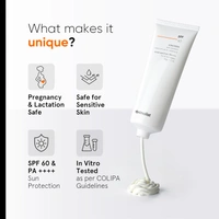 Minimalist Sunscreen SPF 60 PA++++ 50g | Pregnancy Safe, Sensitive Skin Friendly | Broad Spectrum SPF 50+ with Antioxidants & Advanced Filters | No White Cast, Non-Irritant