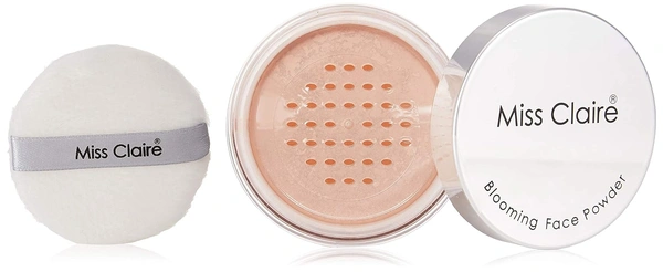 Miss Claire Blooming Face Powder Translucent TL10 Brown 7g | Lightweight Compact Powder | Oil Control & Smooth Matte Finish | Long Lasting Makeup Setting Powder