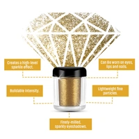 Miss Claire Diamond Shine Powder Gold 4g | Shimmer Highlighting Powder for Face, Eyes & Body | Intense Metallic Glow Highlighter | Loose Glitter Makeup Powder