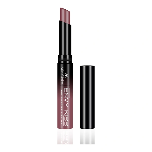 Miss Claire Envy Kiss Non Transfer Lipstick 15 Nudie 1.8g | Natural Matte Finish | Long Lasting Smudge Proof Transfer Resistant Lightweight Nude Mauve Lip Color