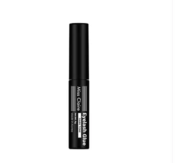 Miss Claire Eyelash Glue Dark Tone 5g | Black Finish False Eyelash Adhesive | Quick Dry Waterproof Lash Glue | Strong Long Lasting Hold | Easy Apply Professional Lash Fixing Glue