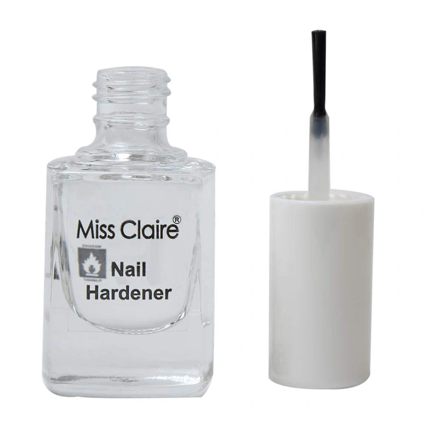 Miss Claire Nail Hardener Clear 10ml | Nail Strengthener for Weak & Brittle Nails | Transparent Protective Coat | Long Lasting Nail Care | Smooth Glossy Finish Nail Treatment