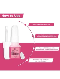 Miss Claire Nails Glue Clear 10g | Strong Adhesive Nail Glue for Artificial & False Nails | Quick Dry Nail Extension Glue | Long Lasting Hold | Nail Art & Press On Nails Glue