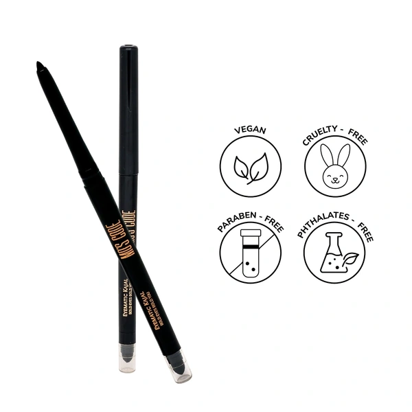 MOS CODE Eyematic Kajal 0.4gm - Emerald | Bold Eyes Bold You | Waterproof & Smudgeproof | Single Stroke Application | Long Lasting Matte Finish | Plant-Based | Paraben & Alcohol Free | Cruelty-Free