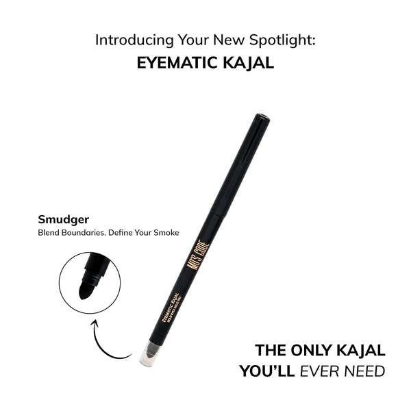 MOS CODE Eyematic Kajal 0.4gm - Emerald | Bold Eyes Bold You | Waterproof & Smudgeproof | Single Stroke Application | Long Lasting Matte Finish | Plant-Based | Paraben & Alcohol Free | Cruelty-Free