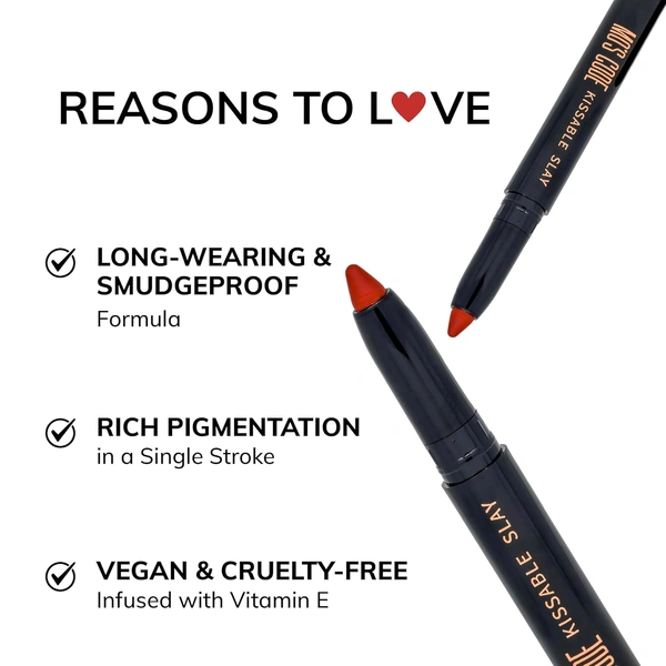 MOS CODE Kissable Slay HD Matte Cryon Lipstick withLips + Primer 1.6g, Dark Cocoa 05 | Waterproof, Smudge Proof, Long Lasting Matte Lipstick | Vitamin E Enriched, Hydrating