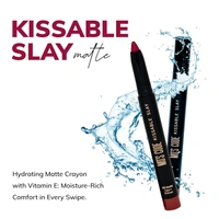 MOS CODE Kissable Slay HD Matte Cryon Lipstick withLips + Primer 1.6g, Cranberry Rush 02 | Waterproof, Smudge Proof, Long Lasting Matte Lipstick | Vitamin E Enriched, Hydrating