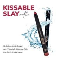 MOS CODE Kissable Slay HD Matte Cryon Lipstick withLips + Primer 1.6g, Champagne 20 | Waterproof, Smudge Proof, Long Lasting Matte Lipstick | Vitamin E Enriched, Hydrating