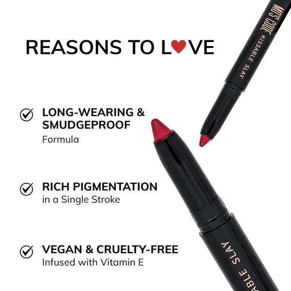 MOS CODE Kissable Slay HD Matte Cryon Lipstick withLips + Primer 1.6g, Champagne 20 | Waterproof, Smudge Proof, Long Lasting Matte Lipstick | Vitamin E Enriched, Hydrating