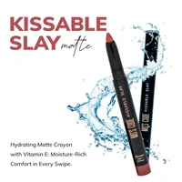 MOS CODE Kissable Slay HD Matte Cryon Lipstick withLips + Primer 1.6g, Soft Kiss 09 | Waterproof, Smudge Proof, Long Lasting Matte Lipstick | Vitamin E Enriched, Hydrating