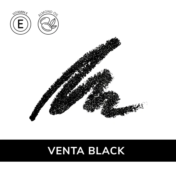 MOS CODE Kohl Kajal Pencil 1.5gm - Venta Black | Waterproof & Smudgeproof | Long Wearing | Single Stroke Application | Matte Finish | Enriched with Vitamin E & Almond Oil | Intense Black Kajal