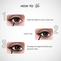 MOS CODE Kohl Kajal Pencil 1.5gm - Venta Black | Waterproof & Smudgeproof | Long Wearing | Single Stroke Application | Matte Finish | Enriched with Vitamin E & Almond Oil | Intense Black Kajal