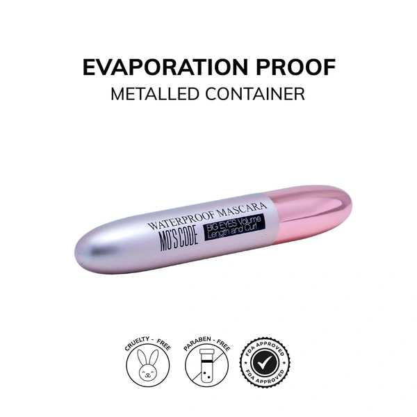 MOS CODE Lashout Waterproof Mascara 9g - Black | Volume, Length & Curl | Smudgeproof | Quick Dry & Long Lasting | Vegan | Cruelty-Free & Paraben-Free | Big Eyes Effect