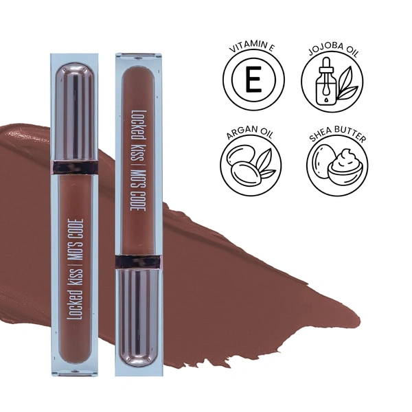 MOS CODE MOS Code Locked Kiss Transfer Proof Liquid Lipstick 7ml - Shade 16 Brown Sugar | Waterproof, Smudgeproof, Long-Wearing & Hydrating | Vitamin E, Jojoba Oil, Argan Oil & Shea Butter