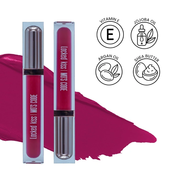 MOS CODE MOS Code Locked Kiss Transfer Proof Liquid Lipstick 7ml - Shade 10 Crimson Muse | Waterproof, Smudgeproof, Long-Wearing & Hydrating | Vitamin E, Jojoba Oil, Argan Oil & Shea Butter