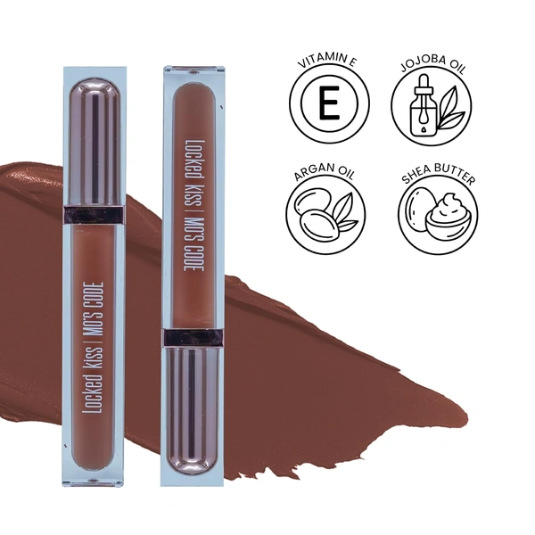 MOS CODE MOS Code Locked Kiss Transfer Proof Liquid Lipstick 7ml - Shade 08 Dusky | Waterproof, Smudgeproof, Long-Wearing & Hydrating | Vitamin E, Jojoba Oil, Argan Oil & Shea Butter