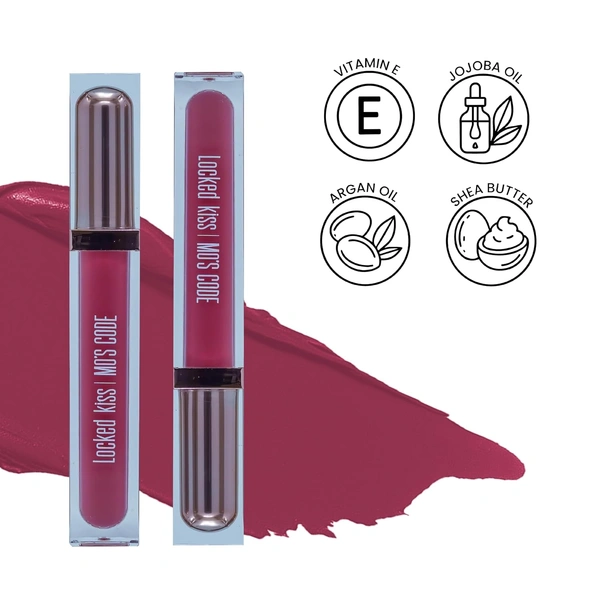 MOS CODE MOS Code Locked Kiss Transfer Proof Liquid Lipstick 7ml - Shade 04 Berry Envy | Waterproof, Smudgeproof, Long-Wearing & Hydrating | Vitamin E, Jojoba Oil, Argan Oil & Shea Butter