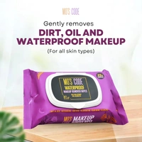 MOS CODE Makeup Remover Wipes - 25 Wet Wipes | Waterproof Makeup Remover | Face Cleansing Wipes | Enriched with Aloe Vera & Jojoba Oil | Soft on Skin | Alcohol, Paraben & Cruelty-Free Formula
