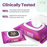 MOS CODE Makeup Remover Wipes - 25 Wet Wipes | Waterproof Makeup Remover | Face Cleansing Wipes | Enriched with Aloe Vera & Jojoba Oil | Soft on Skin | Alcohol, Paraben & Cruelty-Free Formula