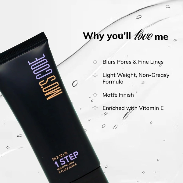 MOS CODE Silk Blur Face Primer 30ml - OSLO | 1 Step Smooths Skin & Pores | Gel-Based Makeup Primer | Long Lasting, Sweat Proof & Hydrating | Lightweight Silk Touch | Vitamin E & UV Filters