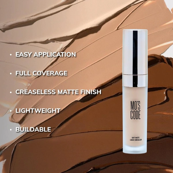 MOS CODE Soft Matte Liquid Concealer 8g - Flex Shade | Full Coverage | Blendable | Long-Lasting | Sweat Proof | Transferproof | Lightweight | Matte Finish