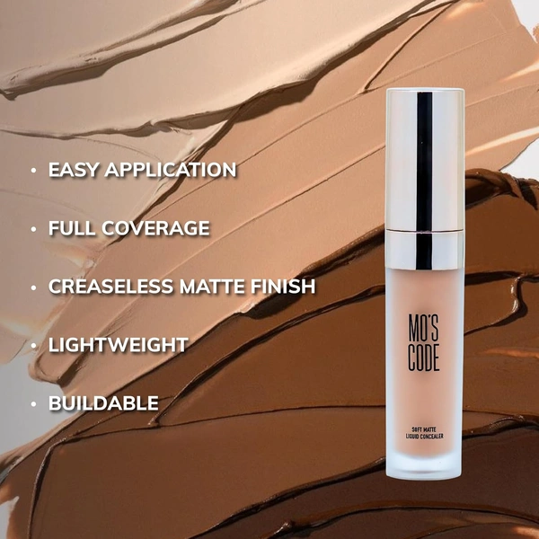 MOS CODE Soft Matte Liquid Concealer 8g - Sheesh Shade | Full Coverage Matte Finish | Blendable, Transfer-Proof & Sweat-Proof | Long-Lasting Lightweight Concealer