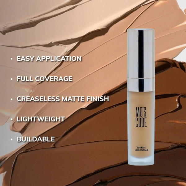 MOS CODE Soft Matte Liquid Concealer 8g - Slay Shade | Full Coverage Matte Finish | Blendable, Transfer-Proof & Sweat-Proof | Long-Lasting Lightweight Concealer