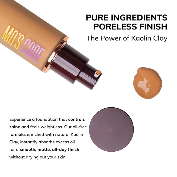 MOS CODE Ultra HD Invisible Cover Foundation 30ml Spain-03 | Lightweight, Long Lasting, High Coverage, Hydrating, Seamless Blend, Vegan & Cruelty-Free