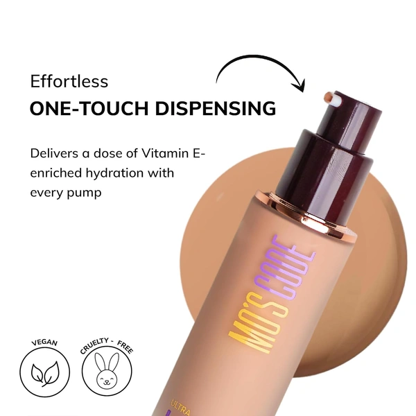 MOS CODE Ultra HD Invisible Cover Foundation 30ml London-01 | Lightweight, Long Lasting, High Coverage, Hydrating, Seamless Blend, Vegan & Cruelty-Free
