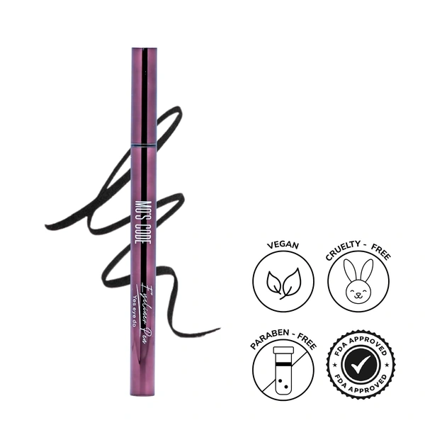 MOS CODE Yes Eye Do Winkz Eyeliner Pencil Black 1ml | Waterproof & Smudge Proof Eyeliner | Quick Dry, Matte Finish, Long Lasting Up to 12 Hours | Vegan